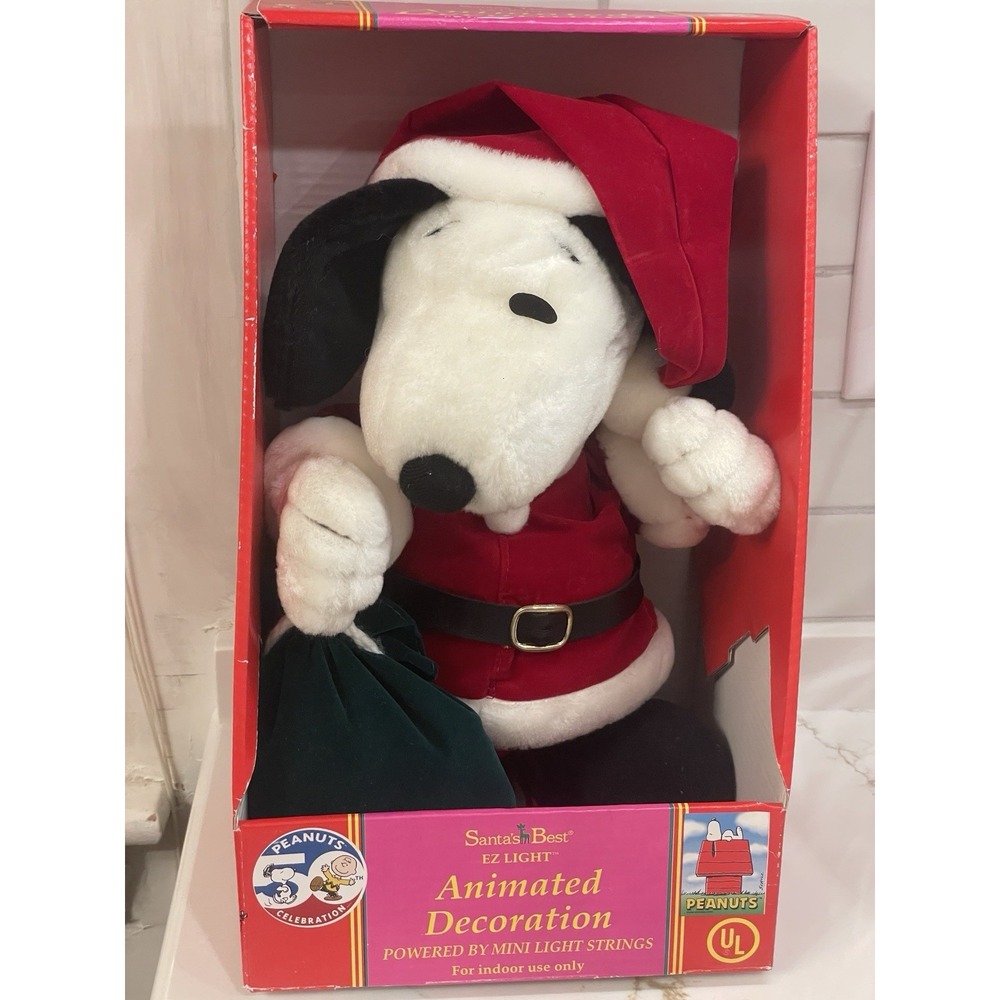 Snoopy Animated Decoration Santas Best Light String Powered Untested Indoor READ